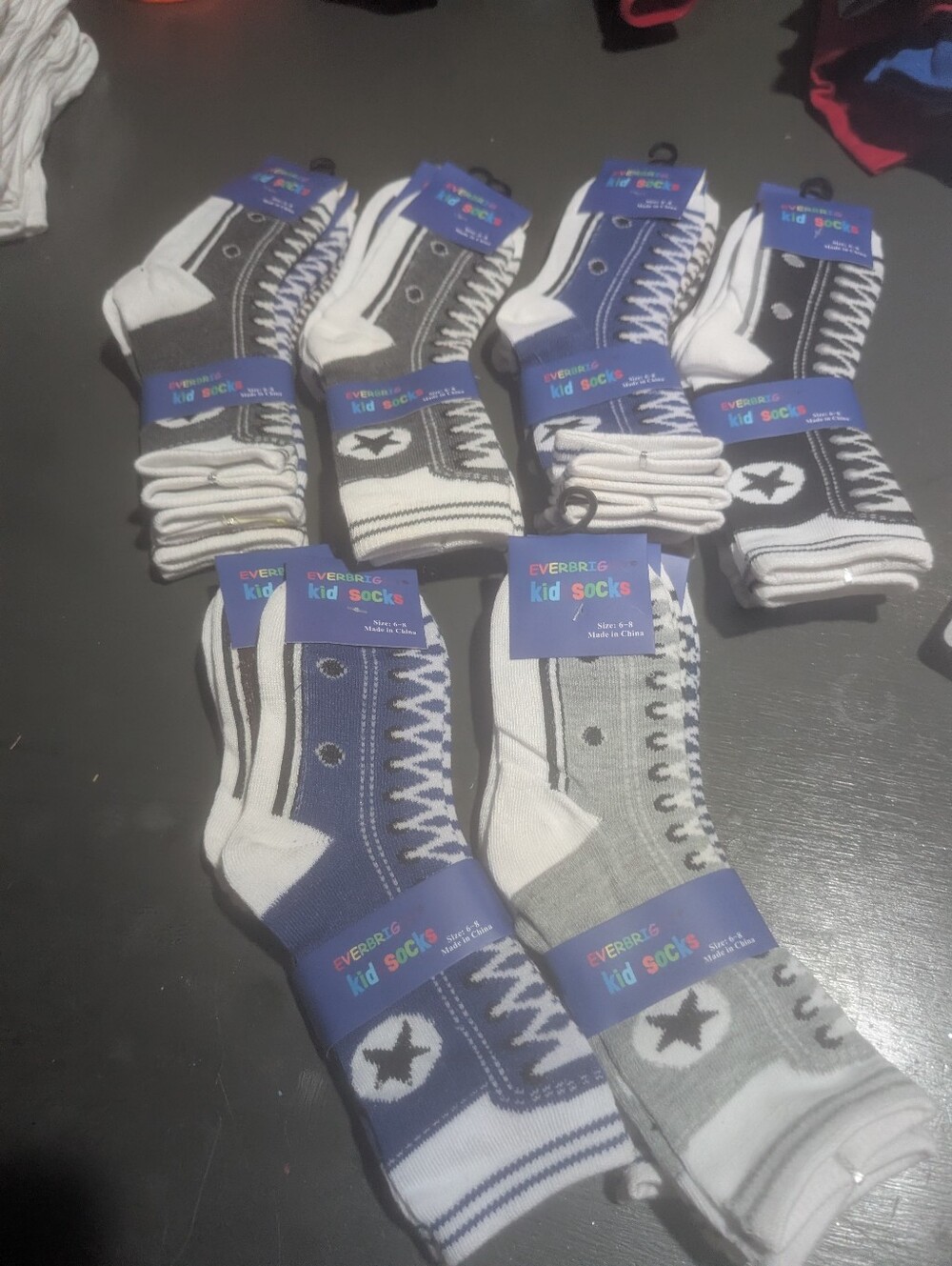 Everbright Kids Socks Size 6-8 (18 Pairs Total) New